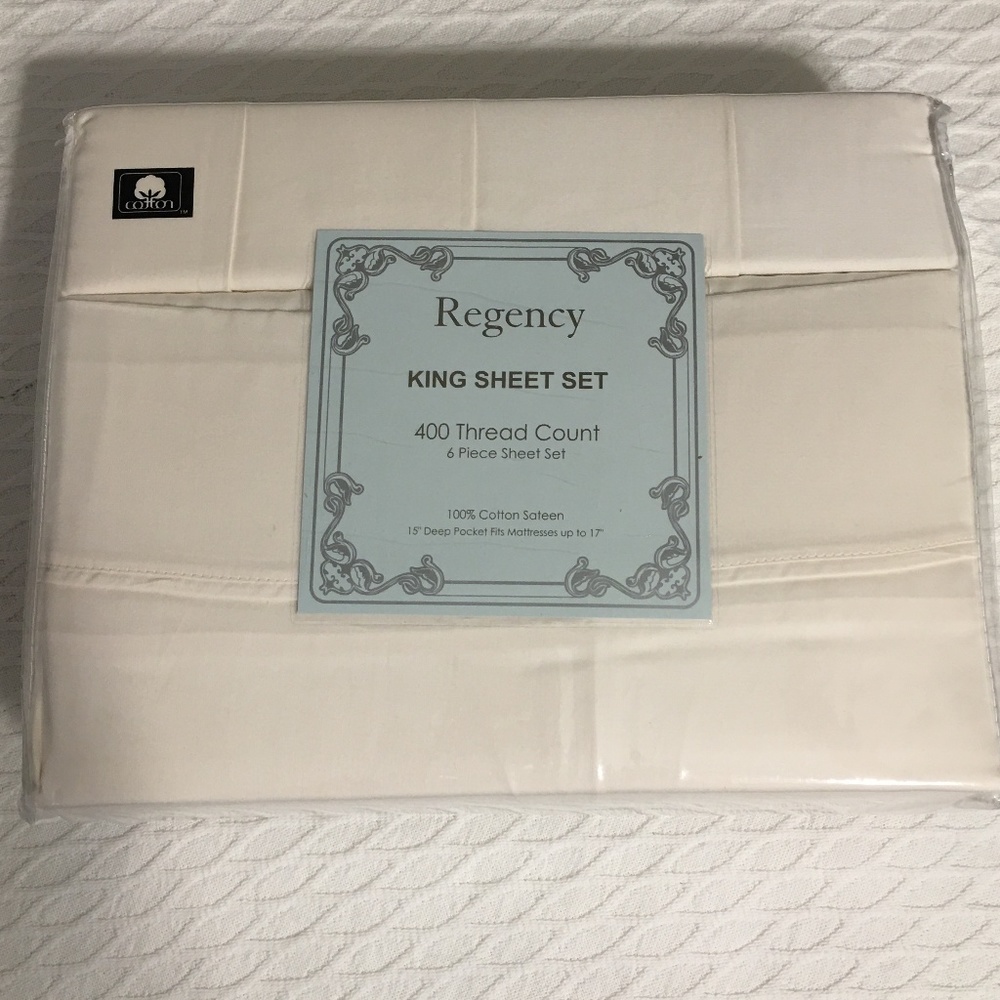 Regency 400 Thread Ct Ivory King Sheet Set